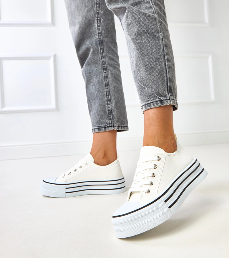 Hers białe trampki na platformie