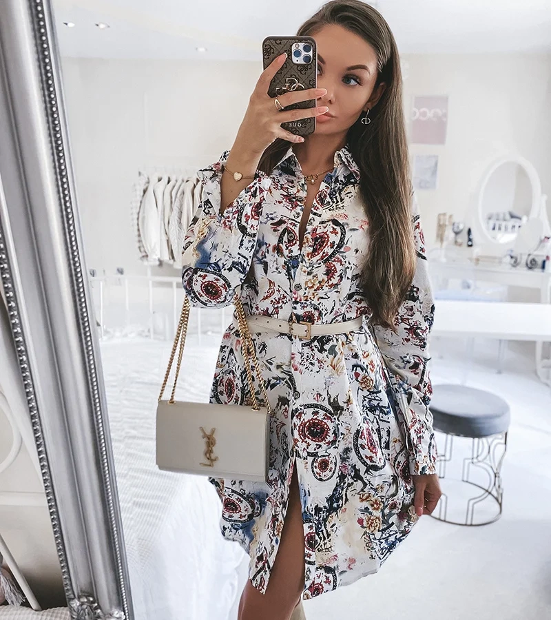 Biało czerwona koszulowa tunika