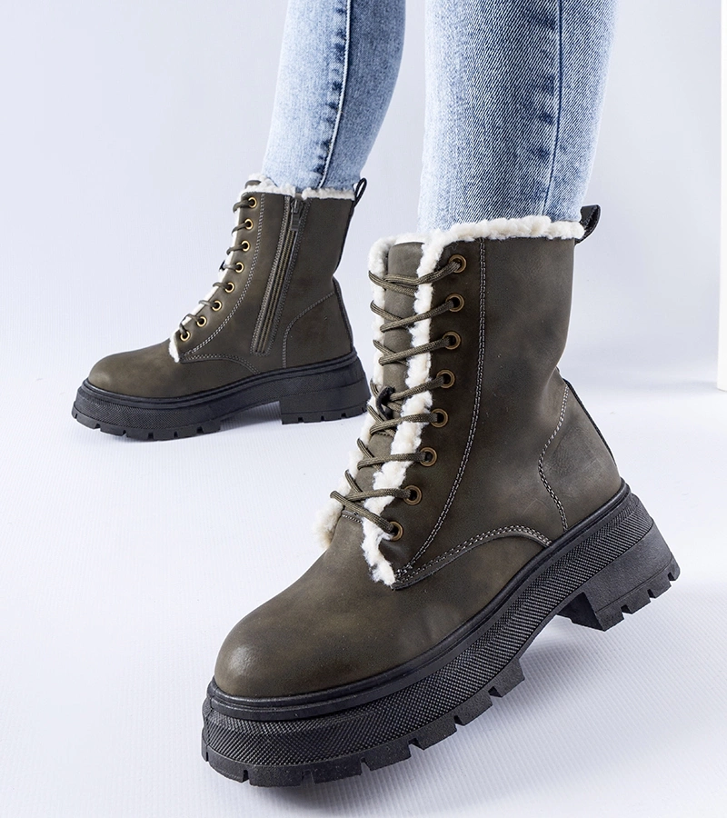 Zielone  ocieplane traperki