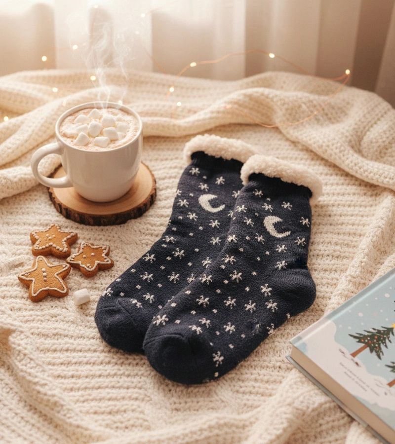 Szare ciepłe skarpetki zimowe