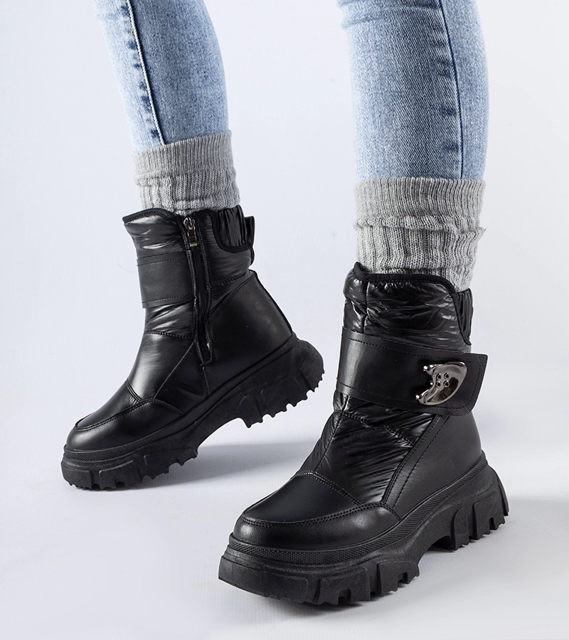 Czarne ocieplane śniegowce