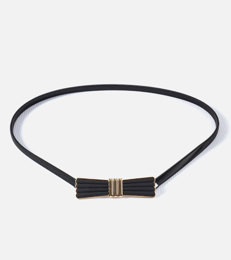 Czarny elastyczny pasek z kokardką