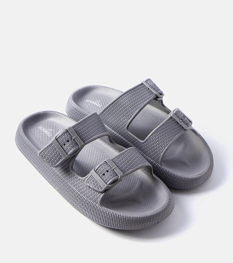 Szare męskie gumowe klapki