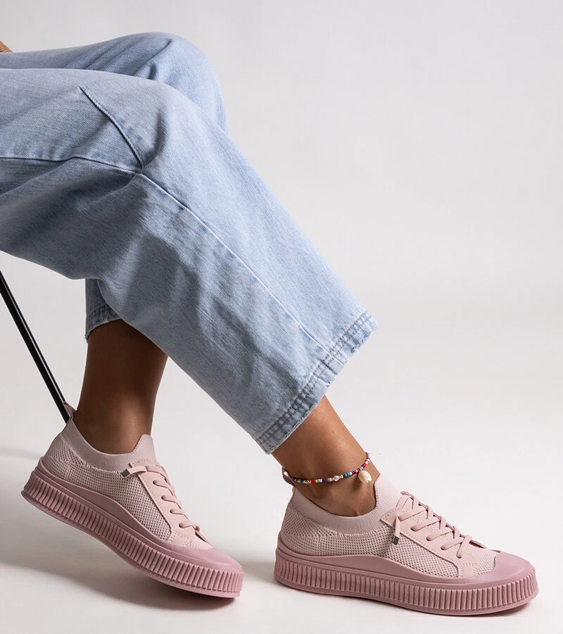 Różowe trampki slip on