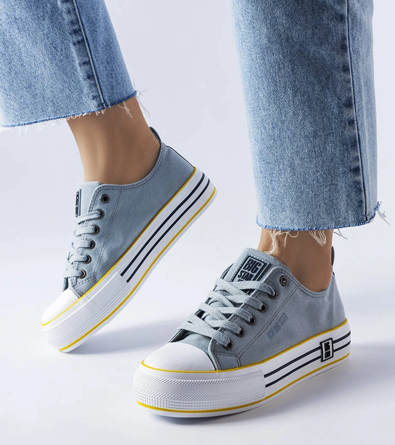 Niebieskie trampki na grubszej platformie LL274183